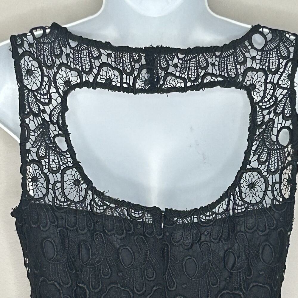Black Lace Dress LBD Size 4 Sleeveless Sheath Layered Whimsygoth Y2K BB Dakota - Picture 4 of 11